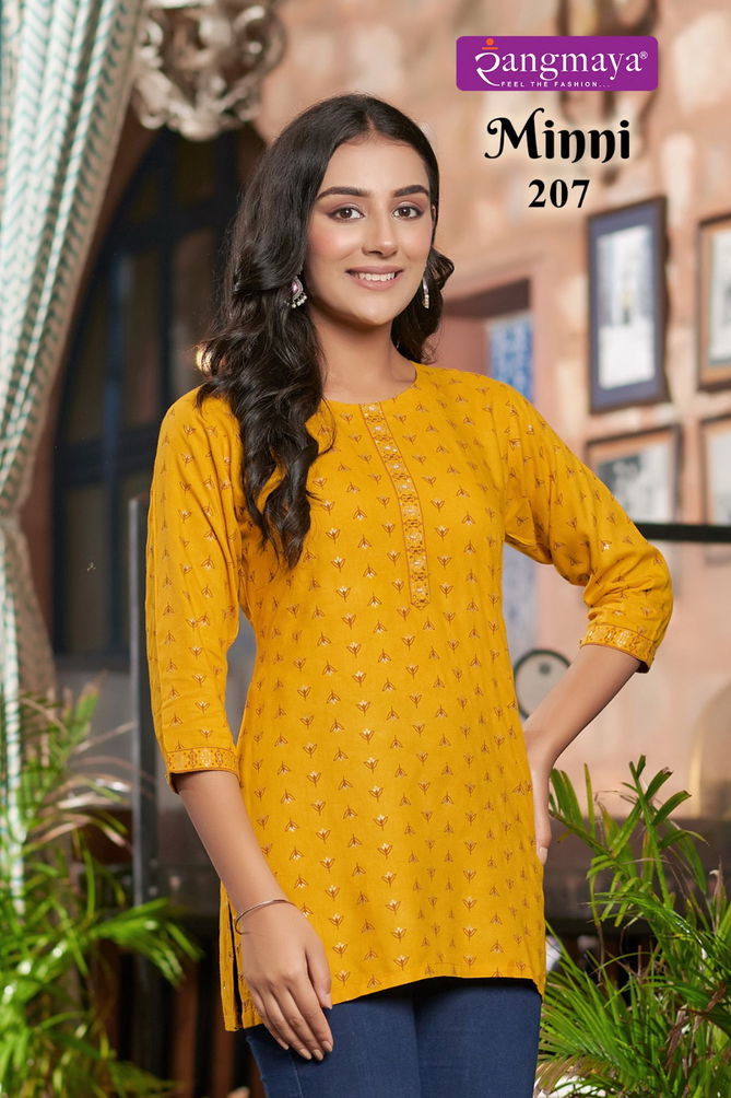 Minni 2 By Rangmaya Rayon Tunic Ladies Top Wholesale Online